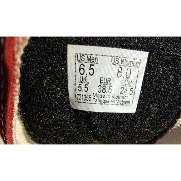 VANS Shoes Womens Sz 8 Old Skool Sk8 Hi Top 721356 Red White Skateboarding - Picture 7 of 7